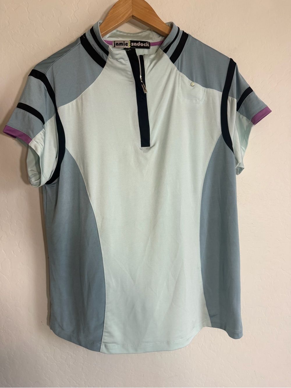 jamie sadock Mint, Gray & Navy Colorblock Girls' Athletic Polo Xl